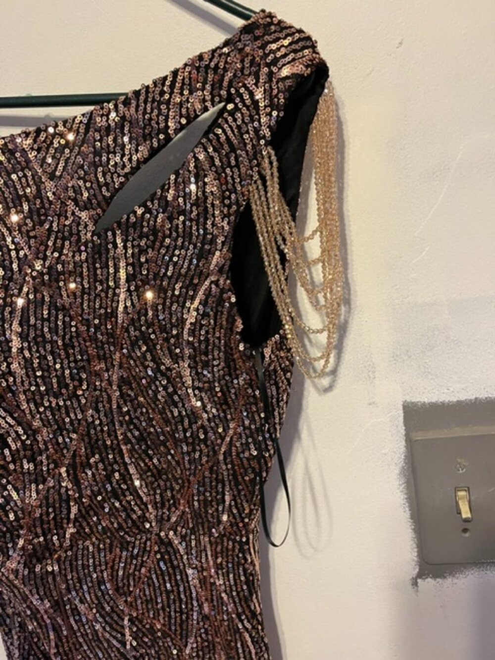 one shoulder sequin dress size L